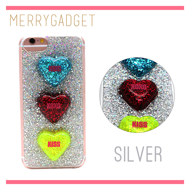 【iPhone8/7/6s/6 ケース】GLITTER 3HEART CASE (Silver)goods_nameサブ画像