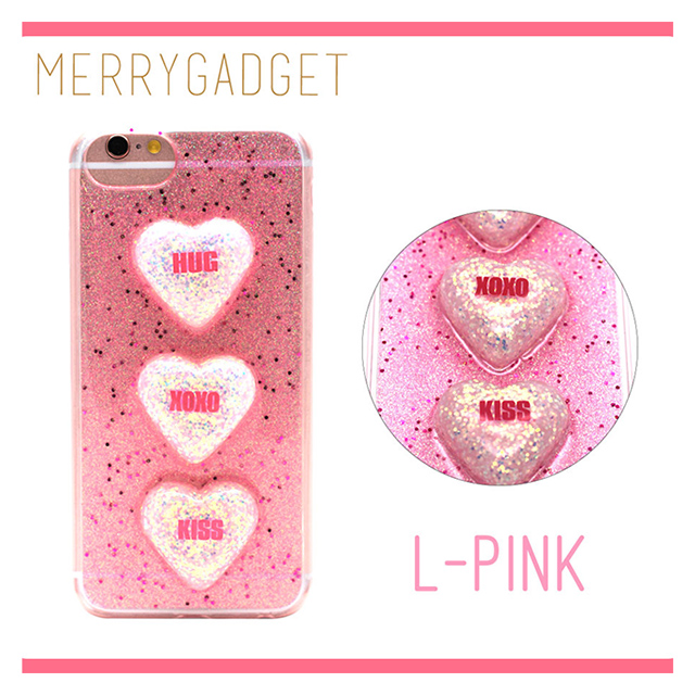 【iPhone8/7/6s/6 ケース】GLITTER 3HEART CASE (Light Pink)goods_nameサブ画像