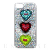 【iPhone8/7/6s/6 ケース】GLITTER 3HEART CASE (Silver)