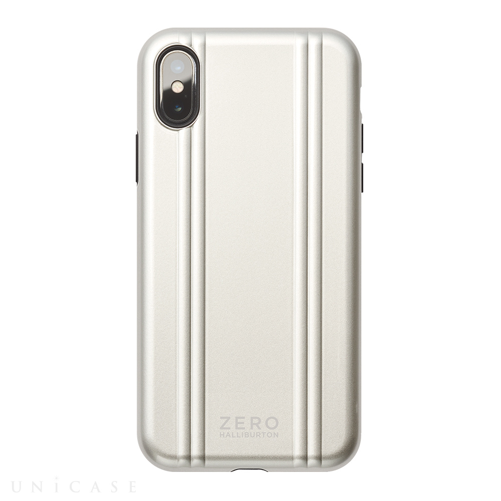 【iPhoneXS ケース】ZERO HALLIBURTON Hybrid Shockproof case for iPhoneXS (Silver)