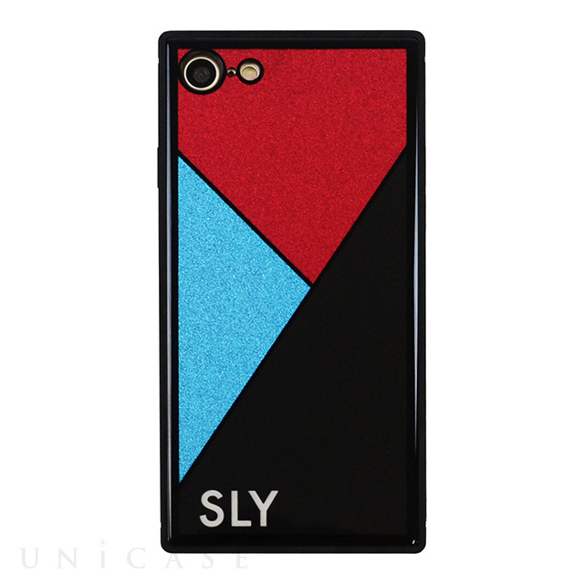 【iPhoneSE(第3/2世代)/8/7 ケース】SLY ラメ背面ガラスケース (BLACK)