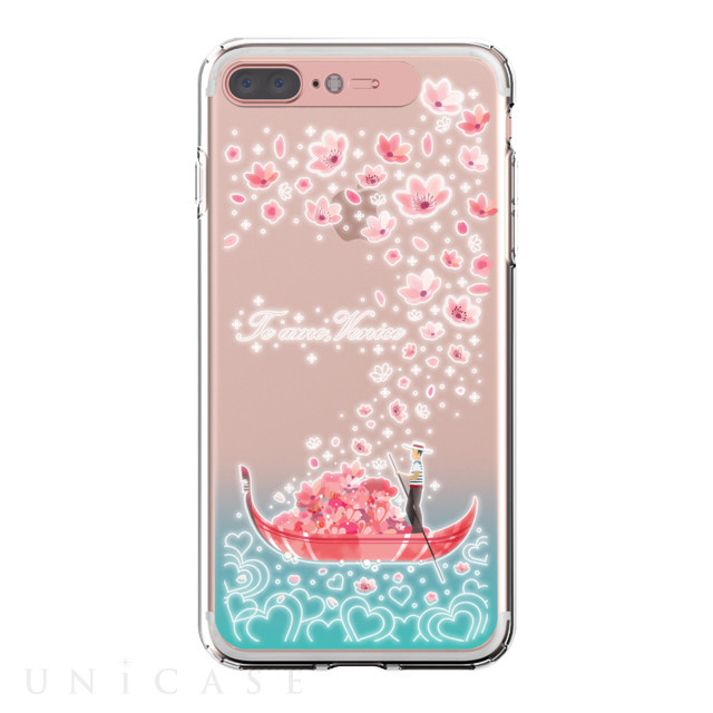 【iPhone8 Plus/7 Plus ケース】Soft Lighting Clear Case Landmark Venice (ゴールド)