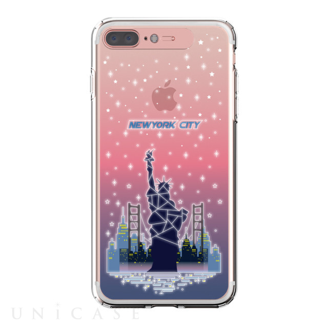 【iPhone8 Plus/7 Plus ケース】Soft Lighting Clear Case Landmark New York A (ローズゴールド)