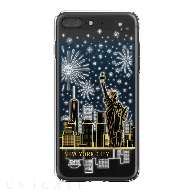 【iPhone8 Plus/7 Plus ケース】Soft Lighting Clear Case Landmark New York B (ブラック)