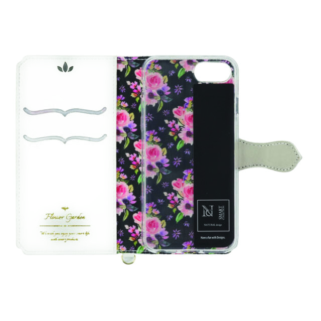 【iPhoneSE(第3/2世代)/8/7/6s/6 ケース】手帳型ケース Flower Garden (White)サブ画像