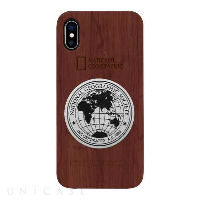 【iPhoneXS/X ケース】Metal-Deco Wood Case (ローズウッド)