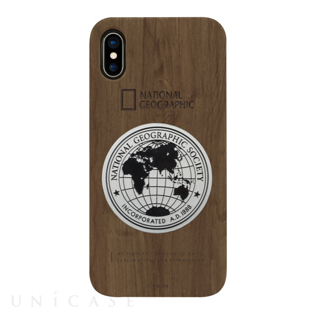 【iPhoneXS/X ケース】Metal-Deco Wood Case (ウォルナット)