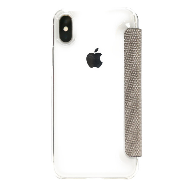 【iPhoneXS/X ケース】背面クリア手帳型ケース Metallic (シルバー)goods_nameサブ画像