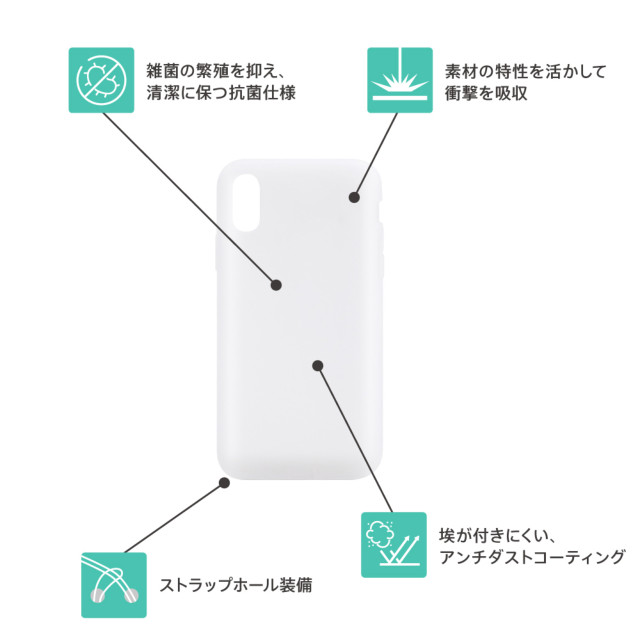 【iPhoneXS/X ケース】[Cushion]衝撃吸収シリコンケース (クリアホワイト)goods_nameサブ画像