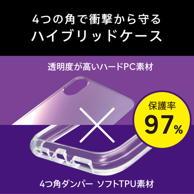 【iPhoneXS/X ケース】[Turtle Grip]衝撃吸収ハイブリッドケース (クリア)サブ画像