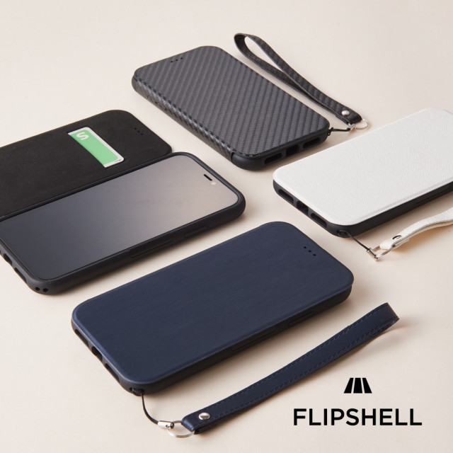 【iPhoneXS/X ケース】[FlipShell]衝撃吸収フリップシェルケース (ヘアラインネイビー)goods_nameサブ画像