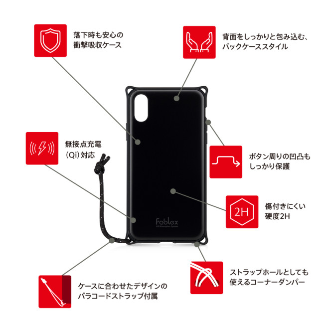 【iPhoneXR ケース】[Fablex]衝撃吸収ファブリックケース (マットブラック)サブ画像