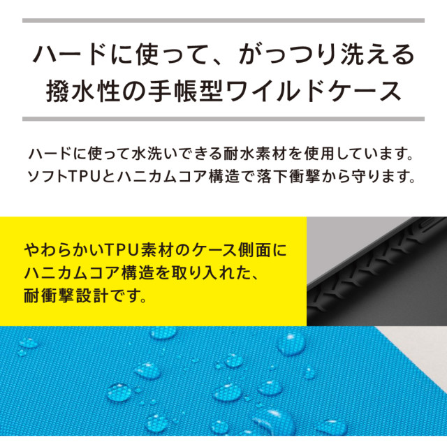 【iPhoneXR ケース】[FlipNote Wild]撥水、耐衝撃フリップノートケース (ブラック)サブ画像