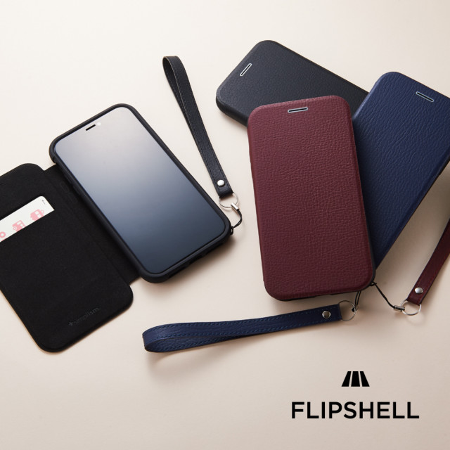 【iPhoneXR ケース】[FlipShell]衝撃吸収クラリーノフリップシェルケース (シュリンクネイビー)goods_nameサブ画像