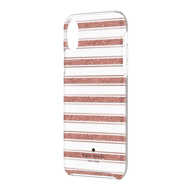 【iPhoneXR ケース】Protective Hardshell -BOLD STRIPE rose gold glitter/rose gold foil/clearサブ画像