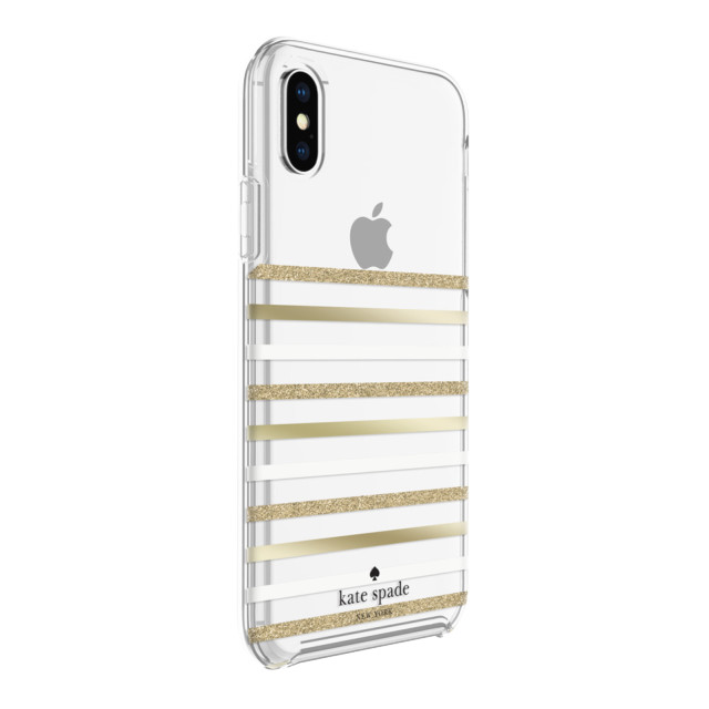 【iPhoneXS/X ケース】Protective Hardshell -FEEDER STRIPE gold/gold glitter/cream/cleargoods_nameサブ画像