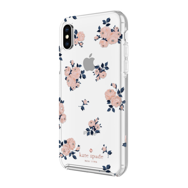 【iPhoneXS/X ケース】Protective Hardshell -HAPPY ROSE navy/pink /crystal gems/rose gold/gold/cleargoods_nameサブ画像