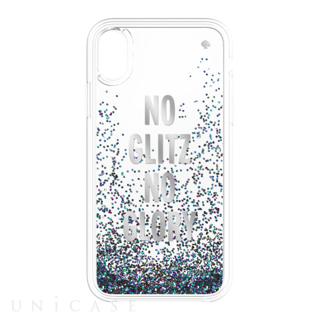 【iPhoneXR ケース】Liquid Glitter -NO GLITZ NO GLORY silver foil/mermaid glitter/clear