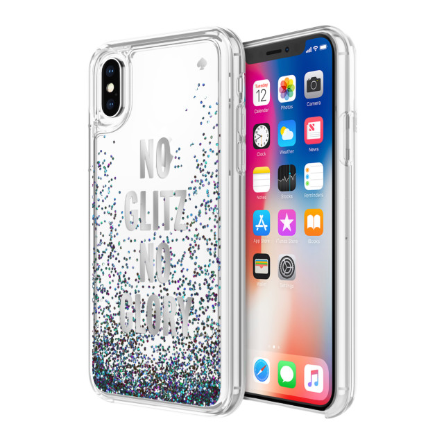 【iPhoneXS/X ケース】Liquid Glitter -NO GLITZ NO GLORY silver foil/mermaid glitter/clearサブ画像