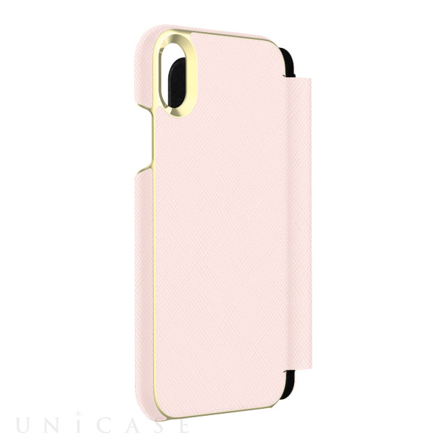 【iPhoneXR ケース】INLAY WRAP FOLIO -SAFFIANO rose quartz