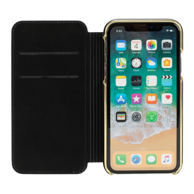 【iPhoneXS/X ケース】INLAY WRAP FOLIO -ROSE PERF blackサブ画像