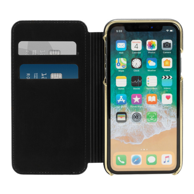 【iPhoneXS/X ケース】INLAY WRAP FOLIO -ROSE PERF blackサブ画像