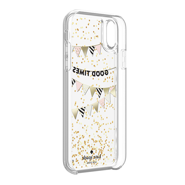 【iPhoneXS/X ケース】Liquid Glitter -GOOD TIMES gold foil/cream/black/gold glitter/cleargoods_nameサブ画像