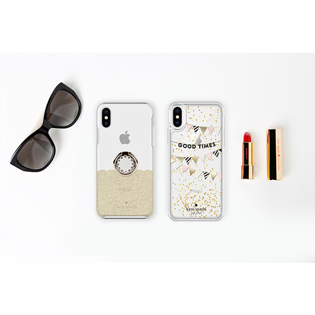 【iPhoneXS/X ケース】Liquid Glitter -GOOD TIMES gold foil/cream/black/gold glitter/cleargoods_nameサブ画像