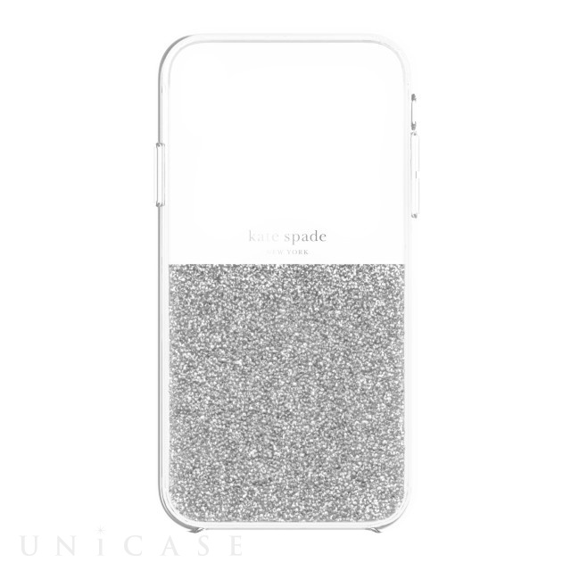 【iPhoneXR ケース】HALF CLEAR CRYSTAL -SILVER/silver foil/clear