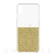 【iPhoneXS Max ケース】HALF CLEAR CRYSTAL -GOLD/gold foil/clear