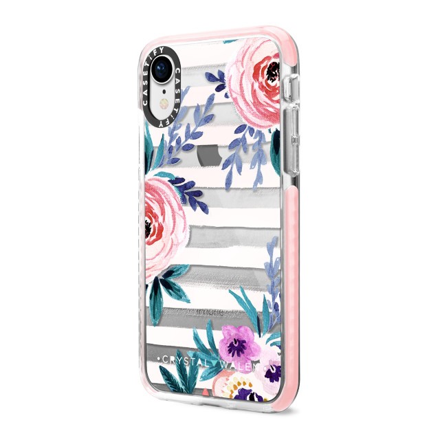 【iPhoneXR ケース】Impact Case (Floral Pink Stripe)/Pink Bumperサブ画像
