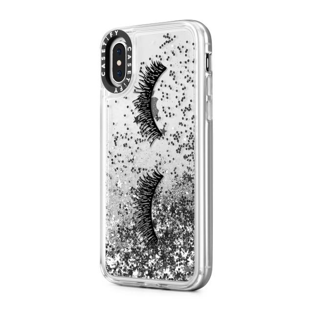 【iPhoneXS/X ケース】Glitter Case (Eyelash)/Monochrome Silver Glittergoods_nameサブ画像