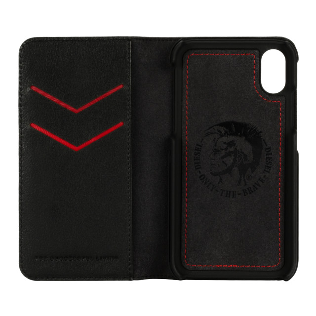 【iPhoneXS/X ケース】2-IN-1 FOLIO CASE (Black Leather White Vertical Logo)サブ画像