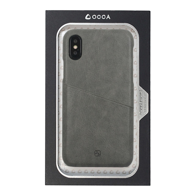 【iPhoneXS/X ケース】ANTIQUE POCKET (Grey)サブ画像