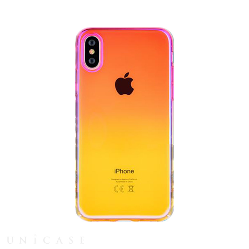 【iPhoneXS/X ケース】Aurora Series Case (Pink/Yellow)