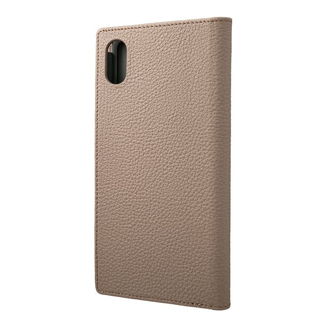 【iPhoneXS Max ケース】Shrunken-Calf Leather Book Case (Taupe)サブ画像