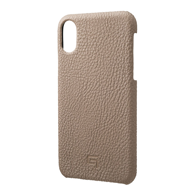 【iPhoneXS/X ケース】Shrunken-Calf Leather Shell Case (Taupe)サブ画像