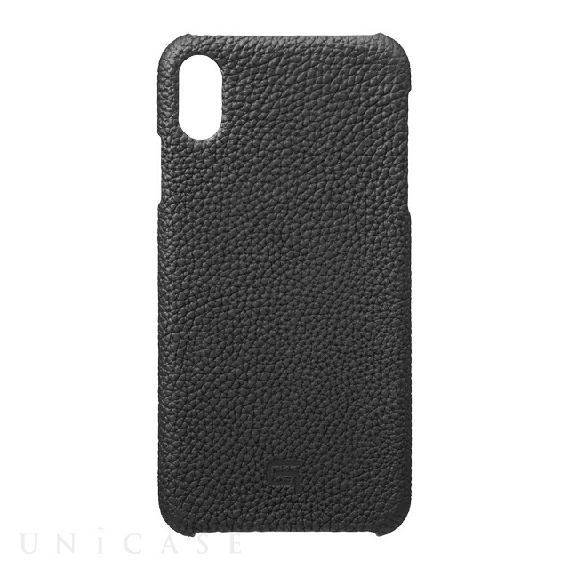 【iPhoneXS Max ケース】Shrunken-Calf Leather Shell Case (Black)