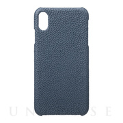 【iPhoneXS Max ケース】Shrunken-Calf Leather Shell Case (Navy)