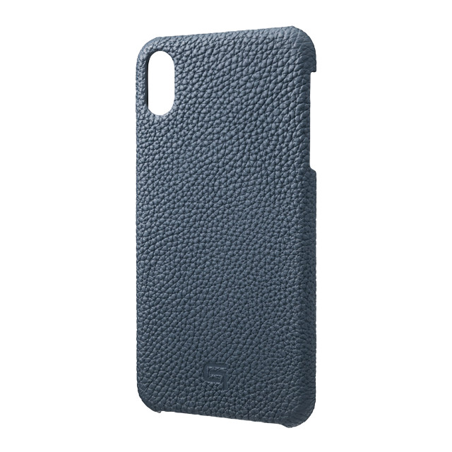 【iPhoneXS Max ケース】Shrunken-Calf Leather Shell Case (Navy)サブ画像