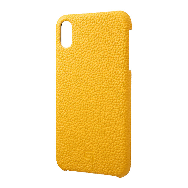 【iPhoneXS Max ケース】Shrunken-Calf Leather Shell Case (Yellow)goods_nameサブ画像