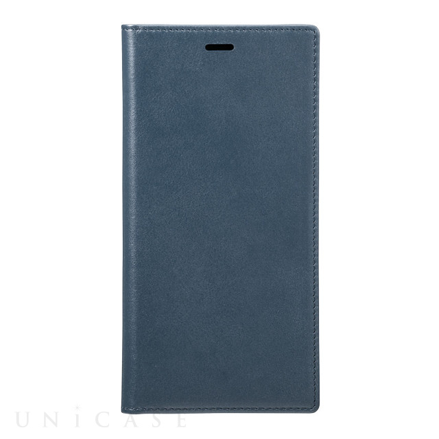 【iPhoneXS Max ケース】Italian Genuine Leather Book Case (Navy)