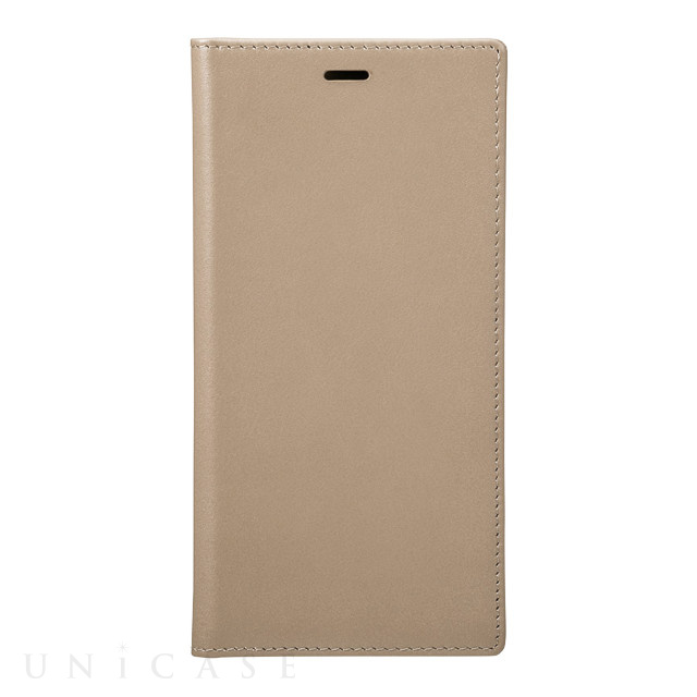 【iPhoneXS Max ケース】Italian Genuine Leather Book Case (Taupe)