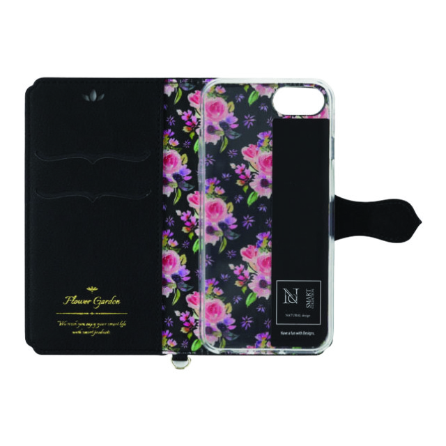 【iPhoneXS/X ケース】手帳型ケース Flower Garden (Black)goods_nameサブ画像