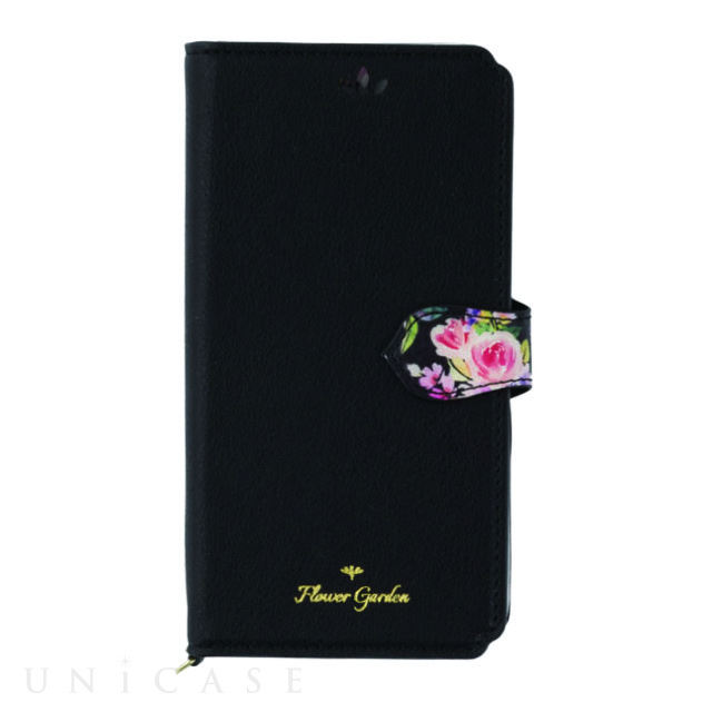 【iPhoneXR ケース】手帳型ケース Flower Garden (Black)