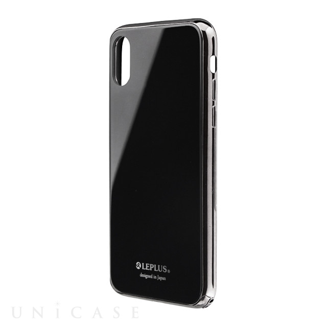 【iPhoneXS/X ケース】背面ガラスシェルケース「SHELL GLASS PREMIUM」 ブラック