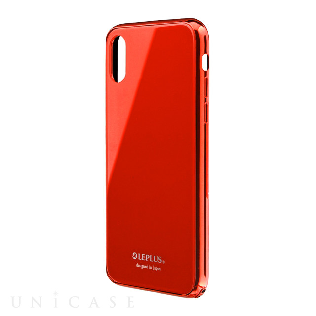 【iPhoneXS/X ケース】背面ガラスシェルケース「SHELL GLASS PREMIUM」 レッド