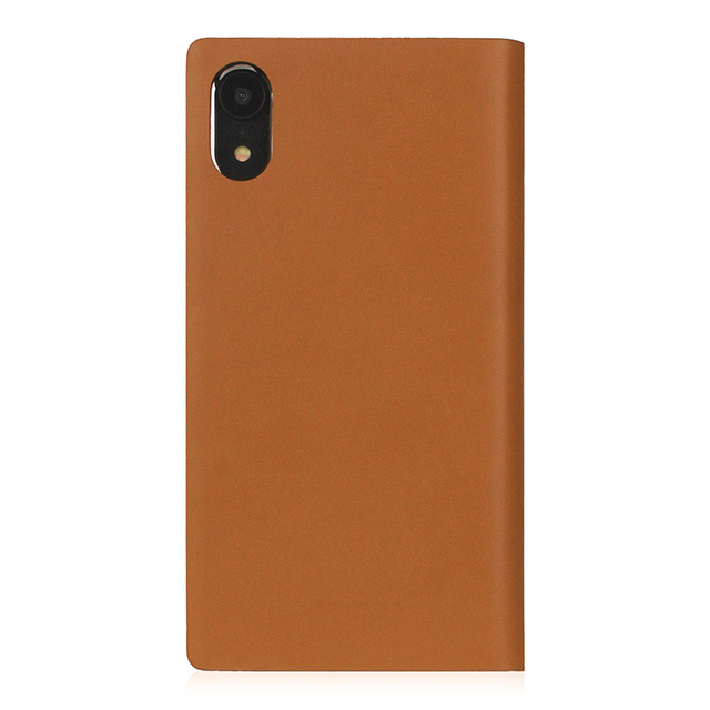 【iPhoneXR ケース】Calf Skin Leather Diary (キャメル)サブ画像