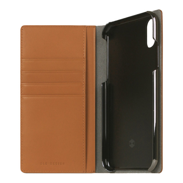 【iPhoneXR ケース】Calf Skin Leather Diary (キャメル)サブ画像