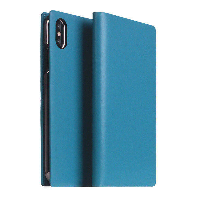 【iPhoneXS Max ケース】Calf Skin Leather Diary (ブルー)goods_nameサブ画像